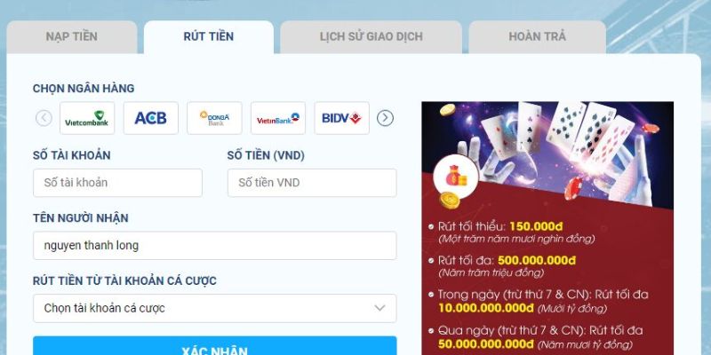 Hướng dẫn các thao tác rút tiền Mb66 cho tân thủ