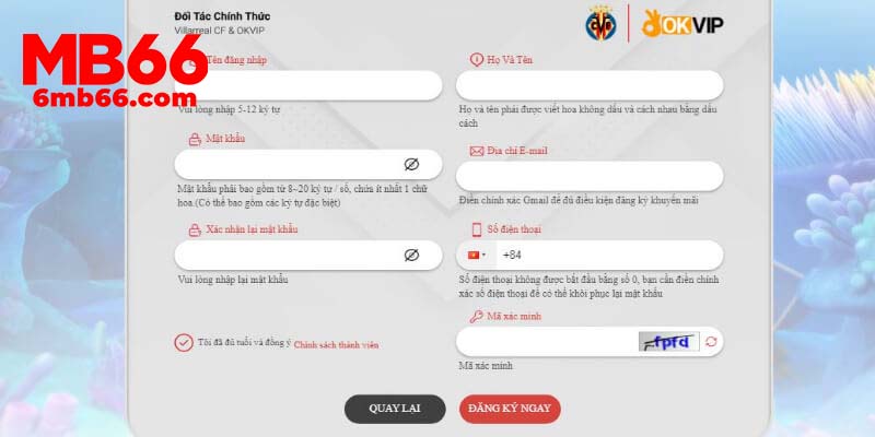 Cách đăng ký MB66 chi tiết